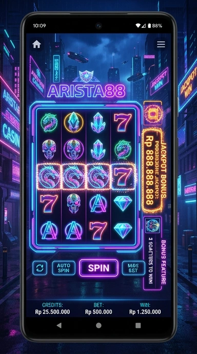 Cuplikan layar menu unduhan arista88 untuk perangkat Android